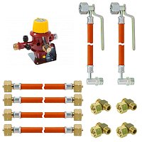 Газобаллонная система на шлангах с автоматическим переключателем, 6 баллонов СНГ, 50 мбар