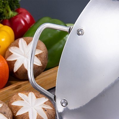 Вок сковорода 50 см GetHof, из нержавейки, двуручный