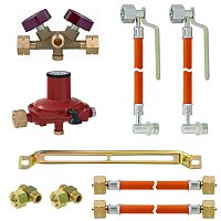 Газобаллонная система на шлангах с ручным шаровым переключателем, 4 баллона СНГ, 37-50 мбар