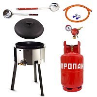 Казан 22 л Ситон + газовая двухконтурная печь 25 кВт + металлический баллон