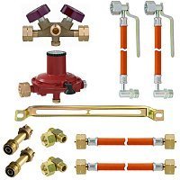 Газобаллонная система на шлангах с ручным шаровым переключателем, 4 баллона СНГ и KLF, 37-50 мбар
