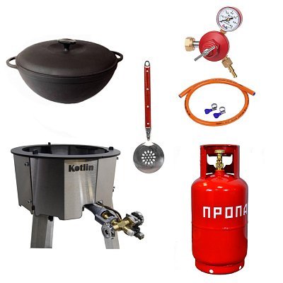 Казан 8 л Ситон + газовая печь 20 кВт + композитный баллон