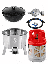 Казан 12 л Davr Metall + газовая печь 10 кВт + композитный баллон