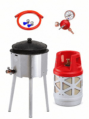 Казан 22 л Davr Metall + газовая печь 25 кВт + композитный баллон