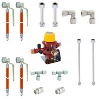 Газобаллонная система на трубках с автоматическим переключателем, 4 баллона СНГ, 30 мбар