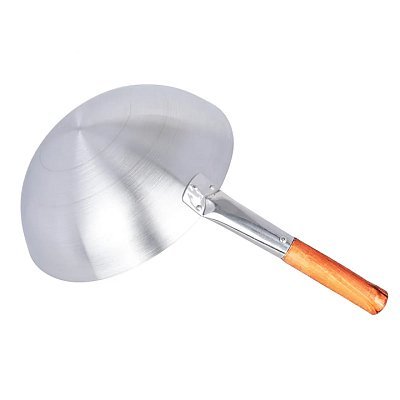 Вок сковорода 36 см GetHof, из нержавейки, деревянная ручка