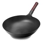 Сковорода-вок (Wok) стальная GetHof BlackStyle с деревянной ручкой 38 см