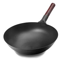 Сковорода-вок (Wok) стальная GetHof BlackStyle с деревянной ручкой 38 см