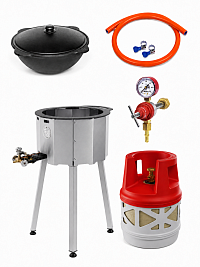 Казан 12 л Davr Metall + газовая печь 20 кВт + композитный баллон