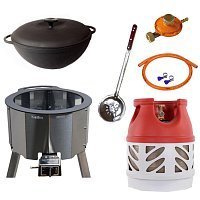 Казан 17 л Ситон + газовая печь (пропан) 10 кВт + композитный баллон