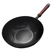 Вок сковорода 30 см GetHof Lux, стальной, с плоским дном