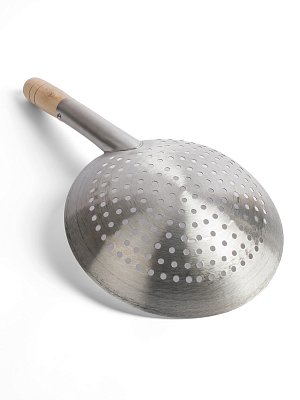 Шумовка для вок 24 см GetHof Premium, деревянная ручка