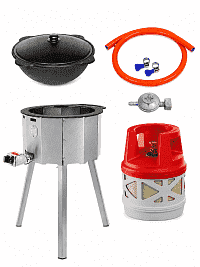 Казан 16 л Davr Metall + газовая печь (пропан) 10 кВт + композитный баллон