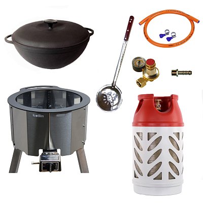 Казан 12 л Ситон + газовая печь 25 кВт + композитный баллон