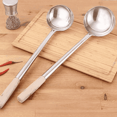 Ложка кулинарная для вок 160 мл GetHof Standard, деревянная ручка