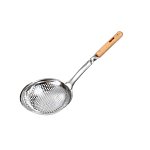 Шумовка для вок (Wok) GetHof Mini S304 нержавейка с деревянной ручкой 18 см