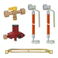 Газобаллонная система на шлангах с ручным переключателем, 2 баллона СНГ, 37-50 мбар