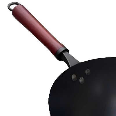 Вок сковорода 30 см GetHof Lux, стальной, с плоским дном