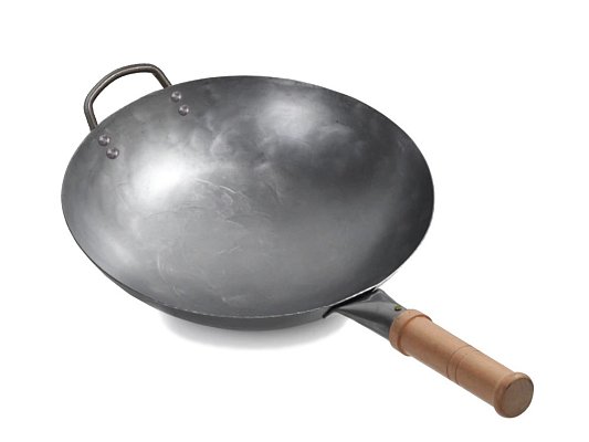 Вок сковорода 38 см GetHof Light, стальной, кованый, с дужкой