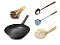 Сковорода вок (Wok) подготовленная круглое дно 38 см + аксессуары с ручками из дерева