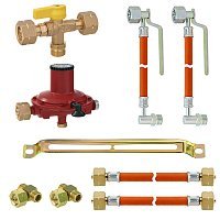 Газобаллонная система на шлангах с ручным переключателем, 4 баллона СНГ, 37-50 мбар