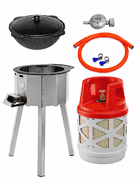 Казан 8 л Davr Metall + газовая печь 4 кВт + композитный баллон