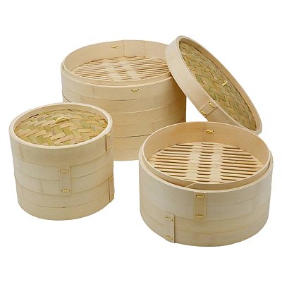 Бамбуковая пароварка 20 см GetHof (2 уровня + крышка) BP-200