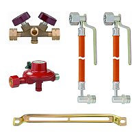 Газобаллонная система на шлангах с ручным шаровым переключателем, 2 баллона СНГ и KLF, 50 мбар