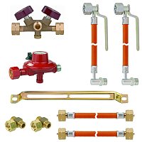 Газобаллонная система на шлангах с ручным шаровым переключателем, 4 баллона СНГ, 30 мбар