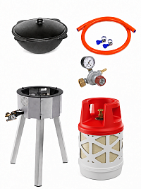 Казан 8 л Davr Metall + газовая печь 20 кВт + композитный баллон