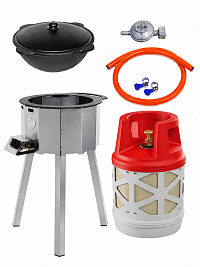 Казан 8 л Davr Metall + газовая печь 4 кВт + композитный баллон
