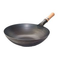 Вок (Wok) сковорода Wolmex с деревянной ручкой круглое дно 34 см