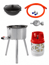 Казан 16 л Davr Metall + газовая печь (пропан) 10 кВт + композитный баллон