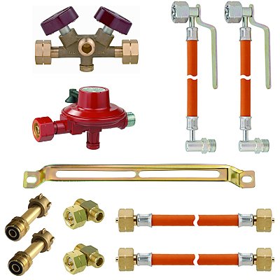 Газобаллонная система на шлангах с ручным шаровым переключателем, 4 баллона СНГ и KLF, 30 мбар