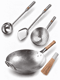 Вок кованый Light 36 см + аксессуары с ручками из нержавейки