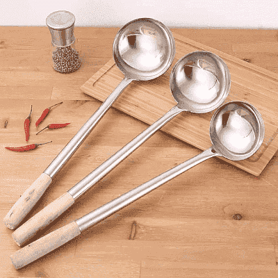 Ложка кулинарная для вок 160 мл GetHof Standard, деревянная ручка