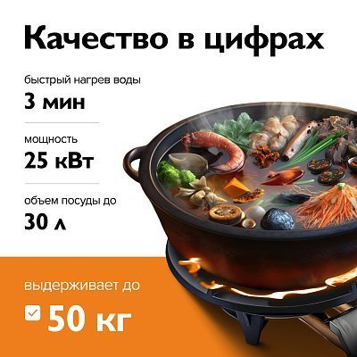 Газовая горелка для казана и вок, 25 кВт, GetHof CGS-25R1 (пропан)