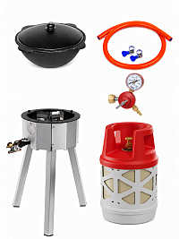 Казан 8 л Davr Metall + газовая печь 20 кВт + композитный баллон