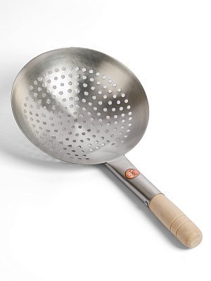 Шумовка для вок 24 см GetHof Premium, деревянная ручка