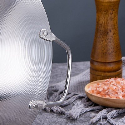 Вок сковорода 45 см GetHof, из нержавейки, двуручный