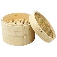 Бамбуковая пароварка 24 см GetHof (2 уровня + крышка) BP-240