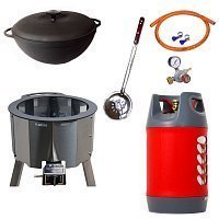 Казан 17 л Ситон + газовая печь (пропан) 25 кВт + композитный баллон