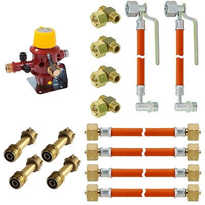 Газобаллонная система на шлангах с автоматическим переключателем, 6 баллонов СНГ и KLF, 50 мбар
