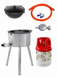 Казан 16 л Davr Metall + газовая печь (пропан) 10 кВт + композитный баллон