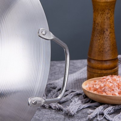 Вок сковорода 30 см GetHof, из нержавейки, двуручный