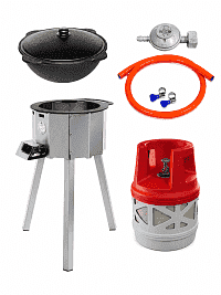 Казан 8 л Davr Metall  + газовая печь 4 кВт + композитный баллон