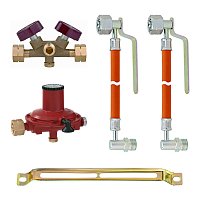 Газобаллонная система на шлангах с ручным шаровым переключателем, 2 баллона СНГ и KLF, 37-50 мбар