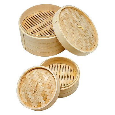 Бамбуковая пароварка 27 см GetHof (2 уровня + крышка) BP-270