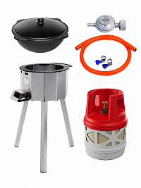 Казан 8 л Davr Metall  + газовая печь 4 кВт + композитный баллон